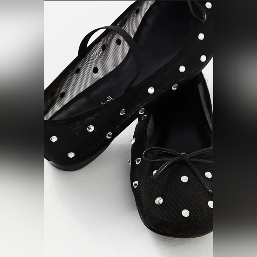 Jeffrey Campbell Black Studded Ballet Flats - Picture 2 of 9